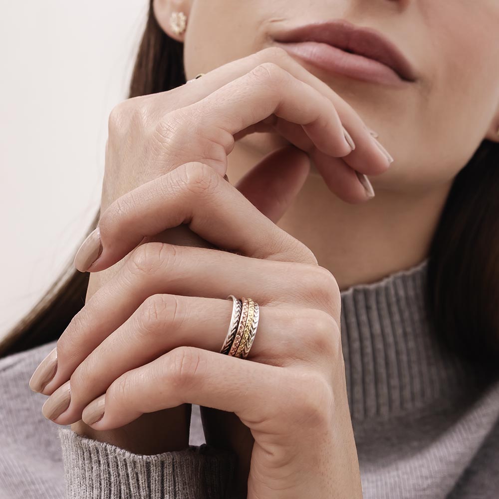 Colored Rolo Fluid | 925 Silver Couple Ring