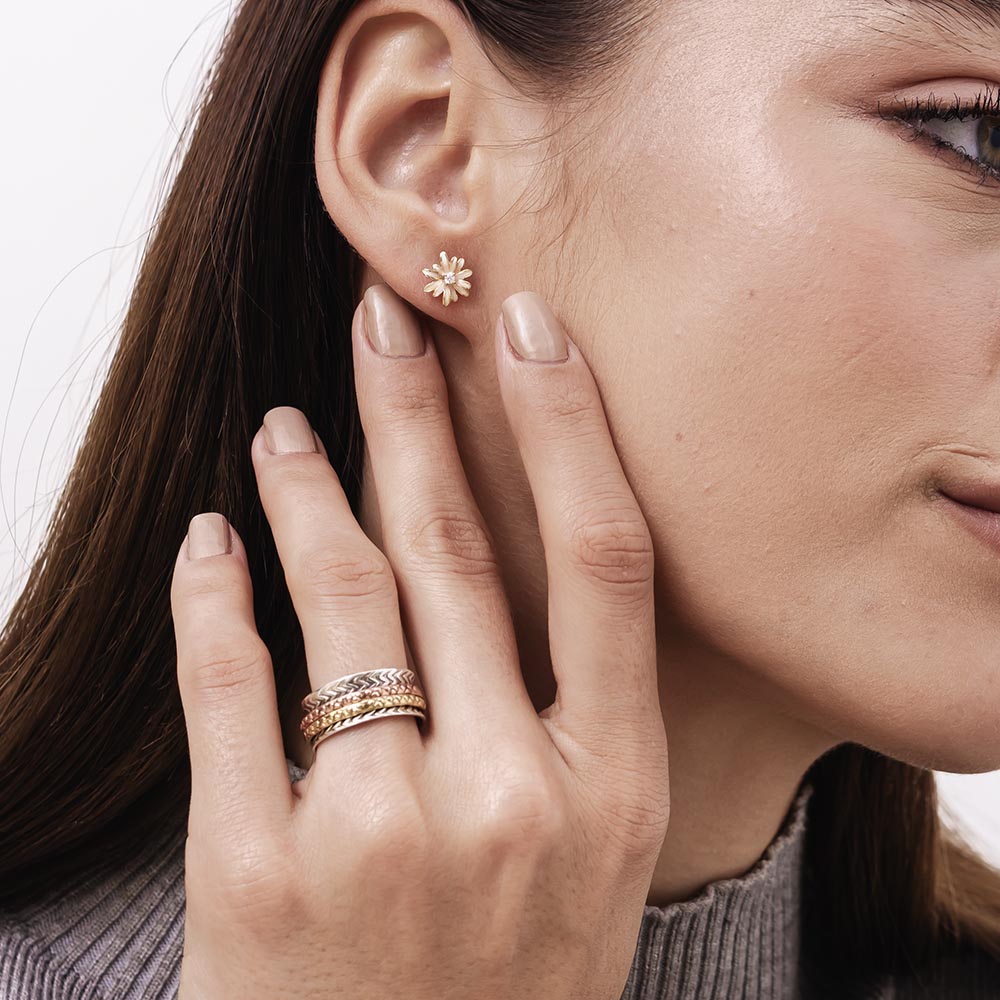 Colored Rolo Fluid | 925 Silver Couple Ring