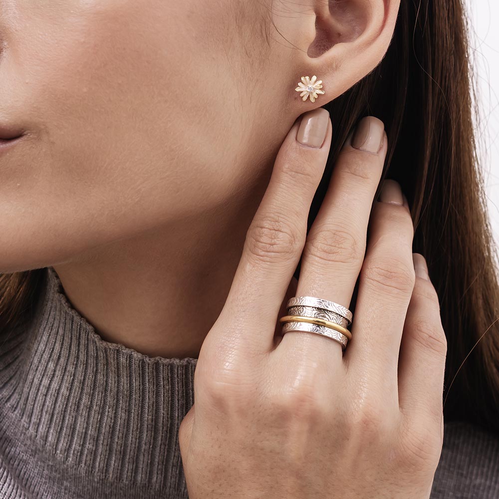 Band Border Fluid | 925 Silver Ring for Women & Men