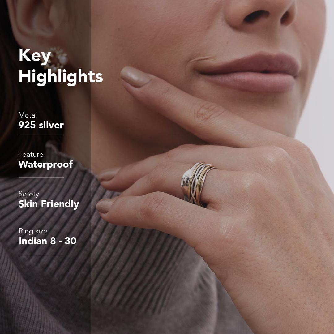 Infinity Border Fluid | 925 Silver Ring for Women & Men