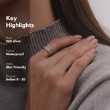 
  Buy Double Flat Braid Fluid | 925 Silver Ring for Women & Men - SLEEK BANDS Online In India
