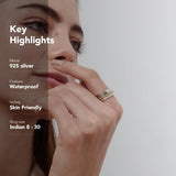 
  Buy Golden X Fluid | 925 Silver Ring for Women & Men - Rings 3999 Online In India

