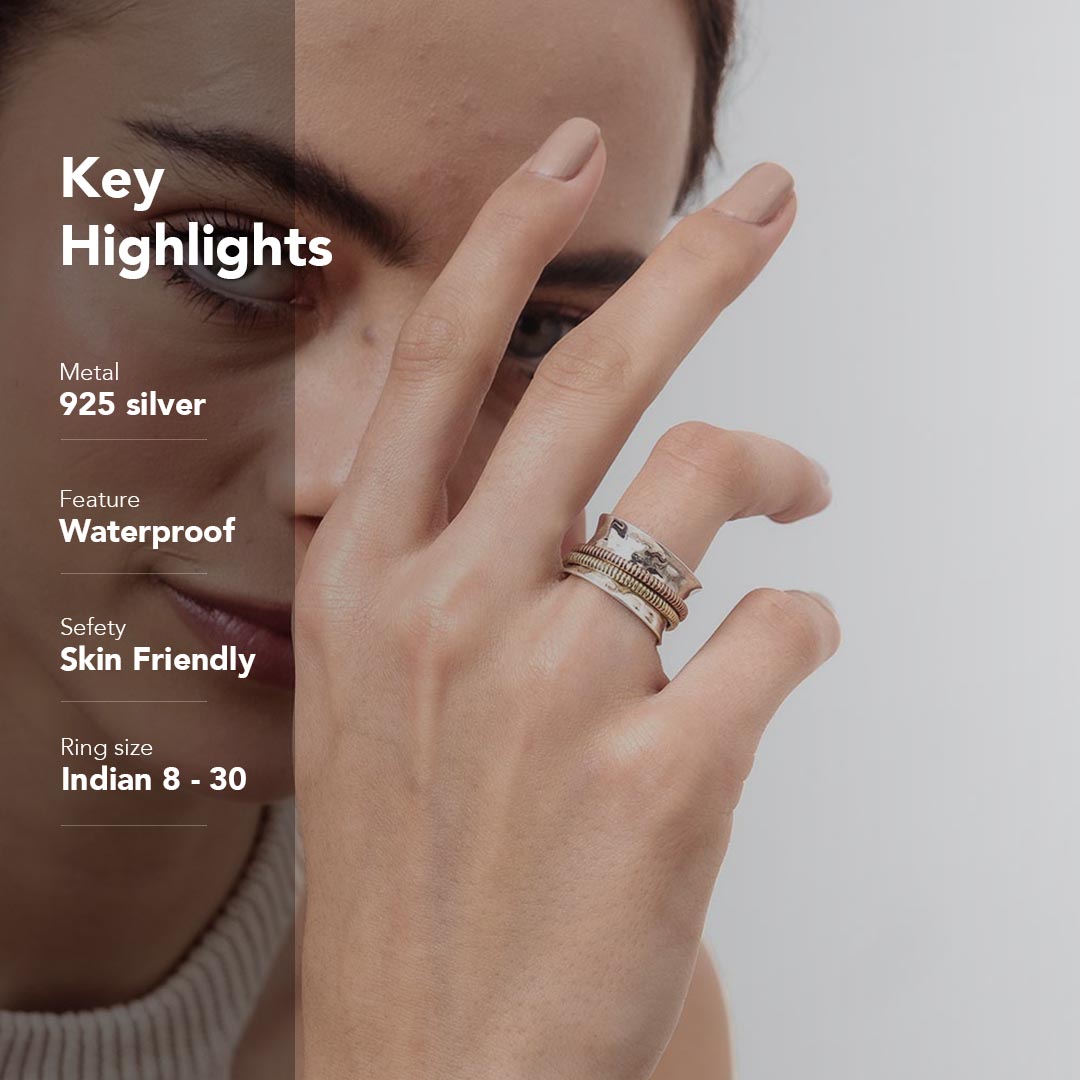 Gold Rosegold Fluid | 925 Silver Ring for Women & Men