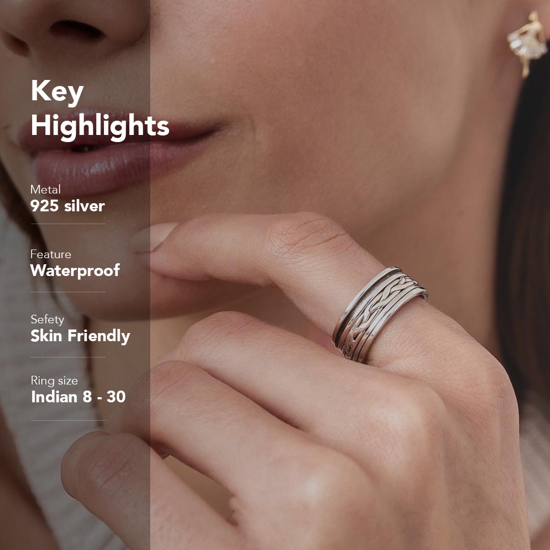 Flat Braid Fluid | 925 Silver Ring for Women & Men