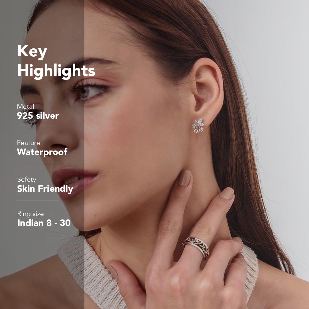 Tricolour Braid Fluid | 925 Silver Ring for Women & Men