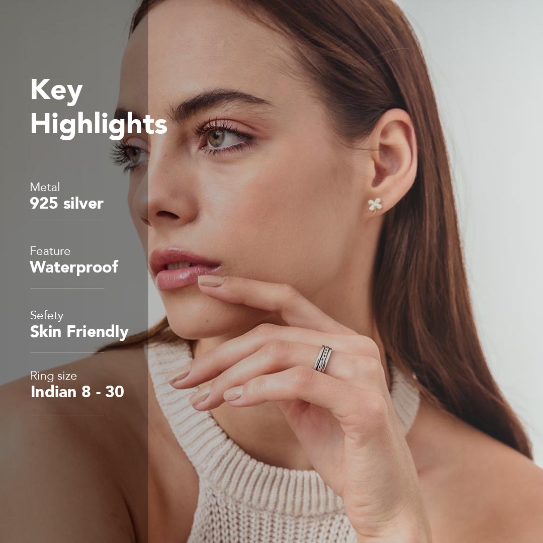 Dotted Wire Fluid | 925 Silver Ring for Women & Men