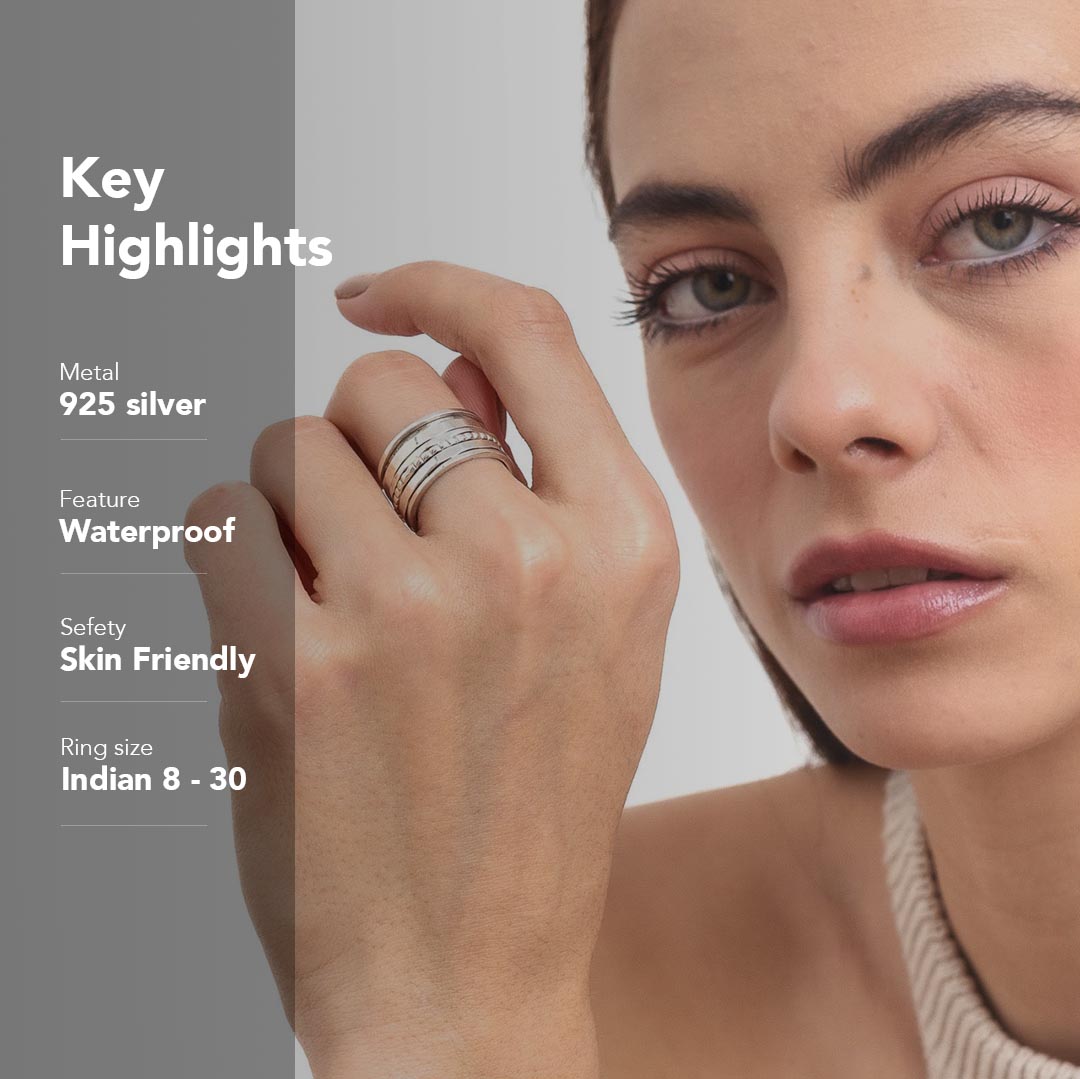 Six Silver Fluid | 925 Silver Ring for Women & Men