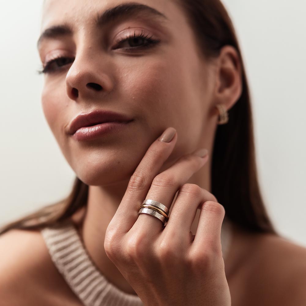 Furrowed Fluid | 925 Silver Ring for Women & Men