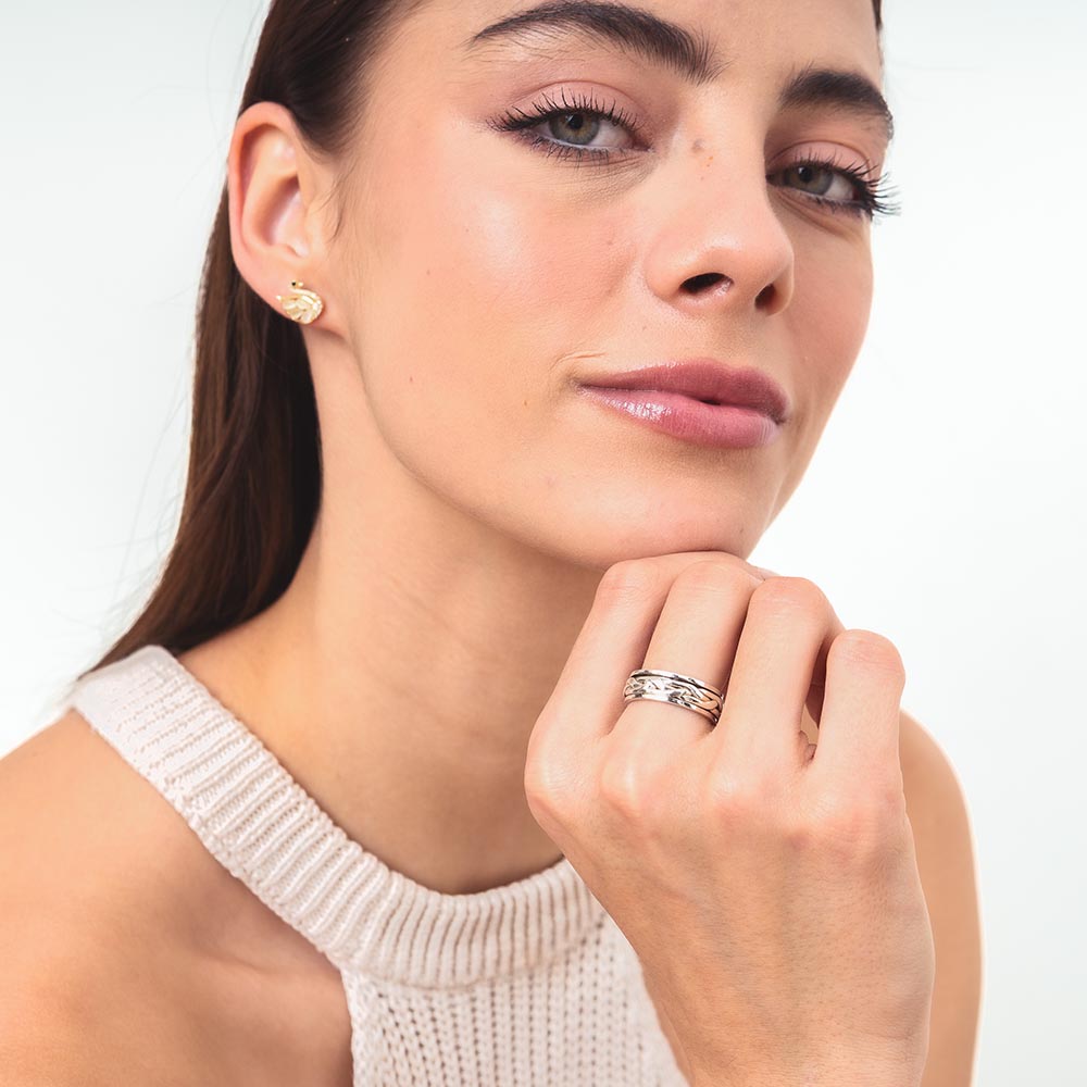 Dutch Braid Fluid | 925 Silver Couple Ring