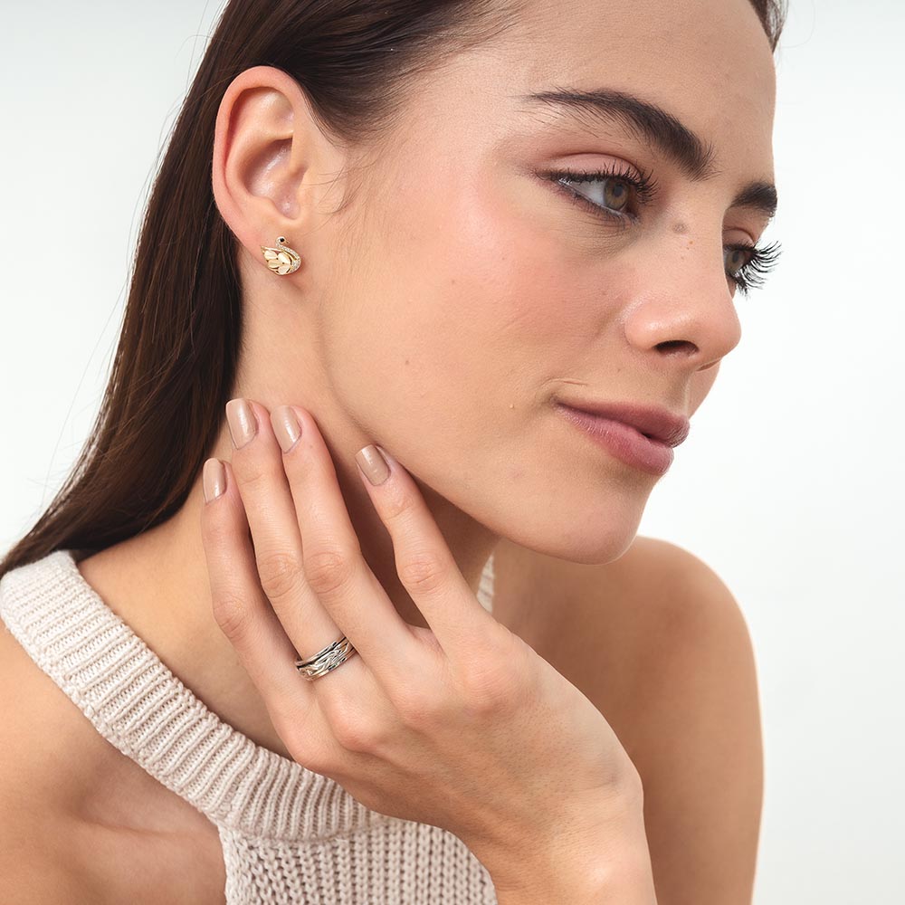 Dutch Braid Fluid | 925 Silver Couple Ring