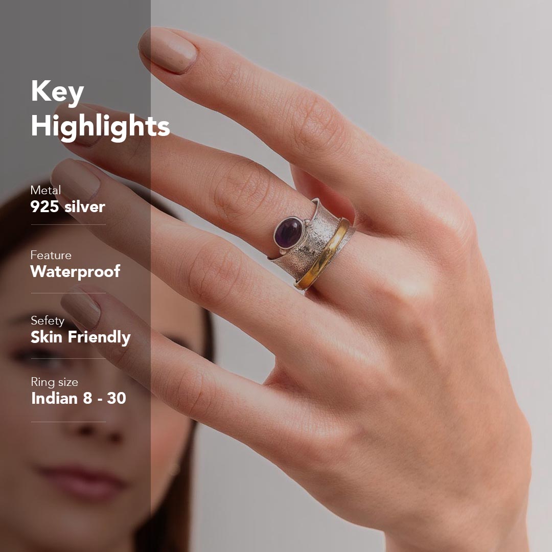 Gem Eye Fluid | 925 Silver Ring for Women & Men