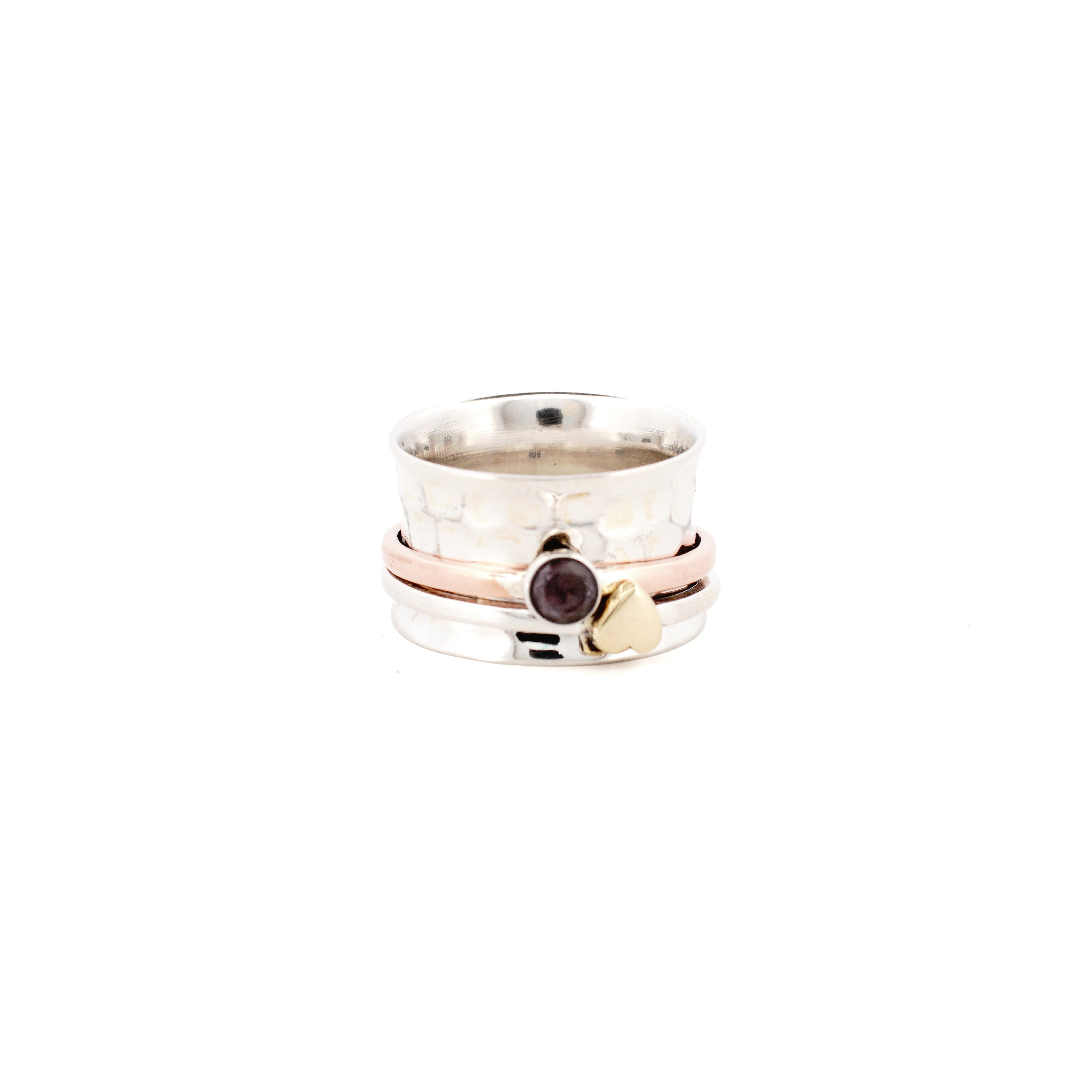 RoseGold with Gems Fluid Ring | Hallmark 925 Silver