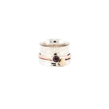 RoseGold with Gems Fluid Ring | Hallmark 925 Silver