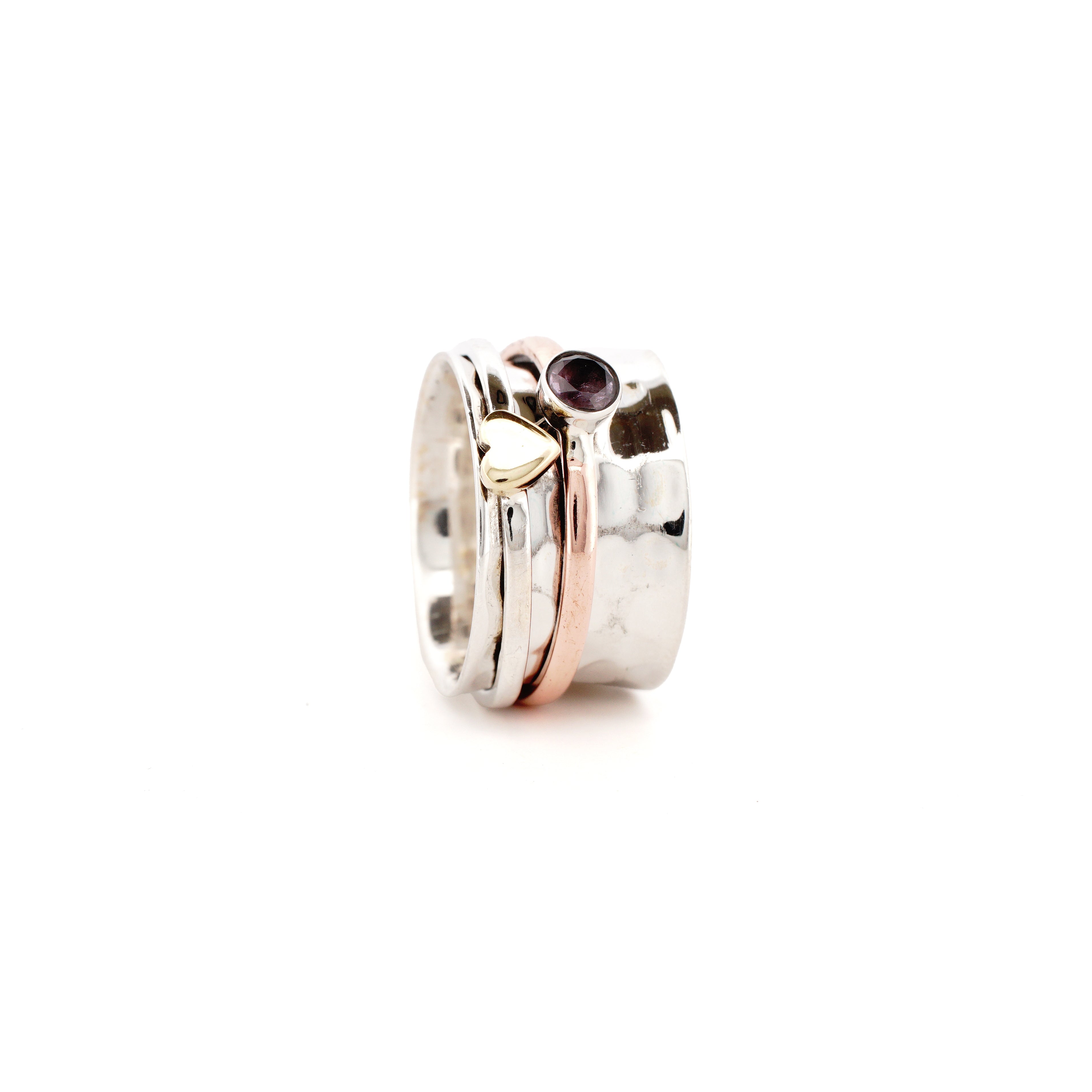 RoseGold with Gems Fluid Ring | Hallmark 925 Silver