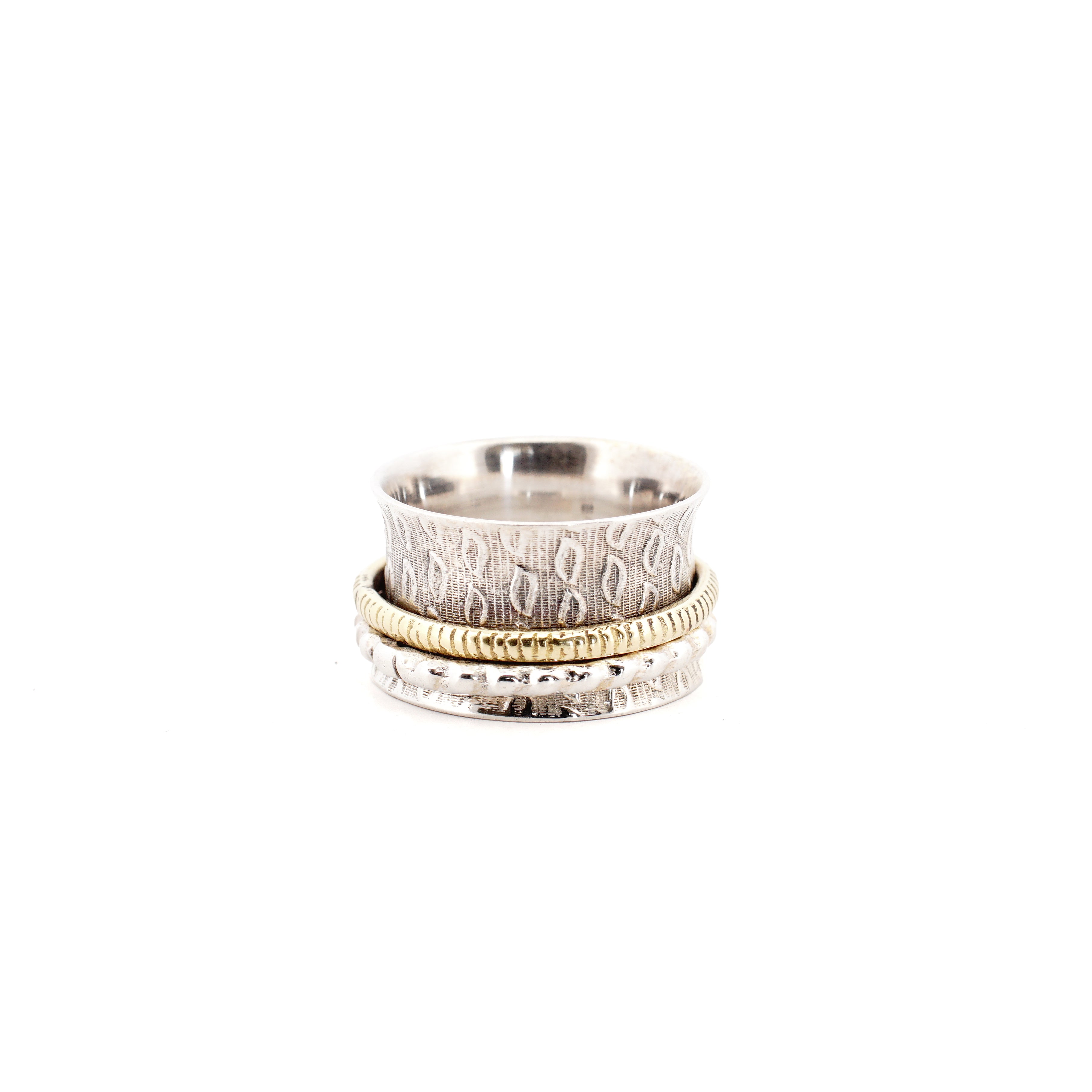 Gold & Silver Fluid Ring | Hallmark 925 Silver