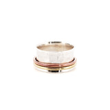 RoseGold & Gold Wire Fluid Ring | Hallmark 925 Silver