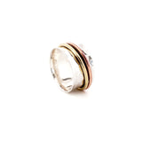 RoseGold & Gold Wire Fluid Ring | Hallmark 925 Silver