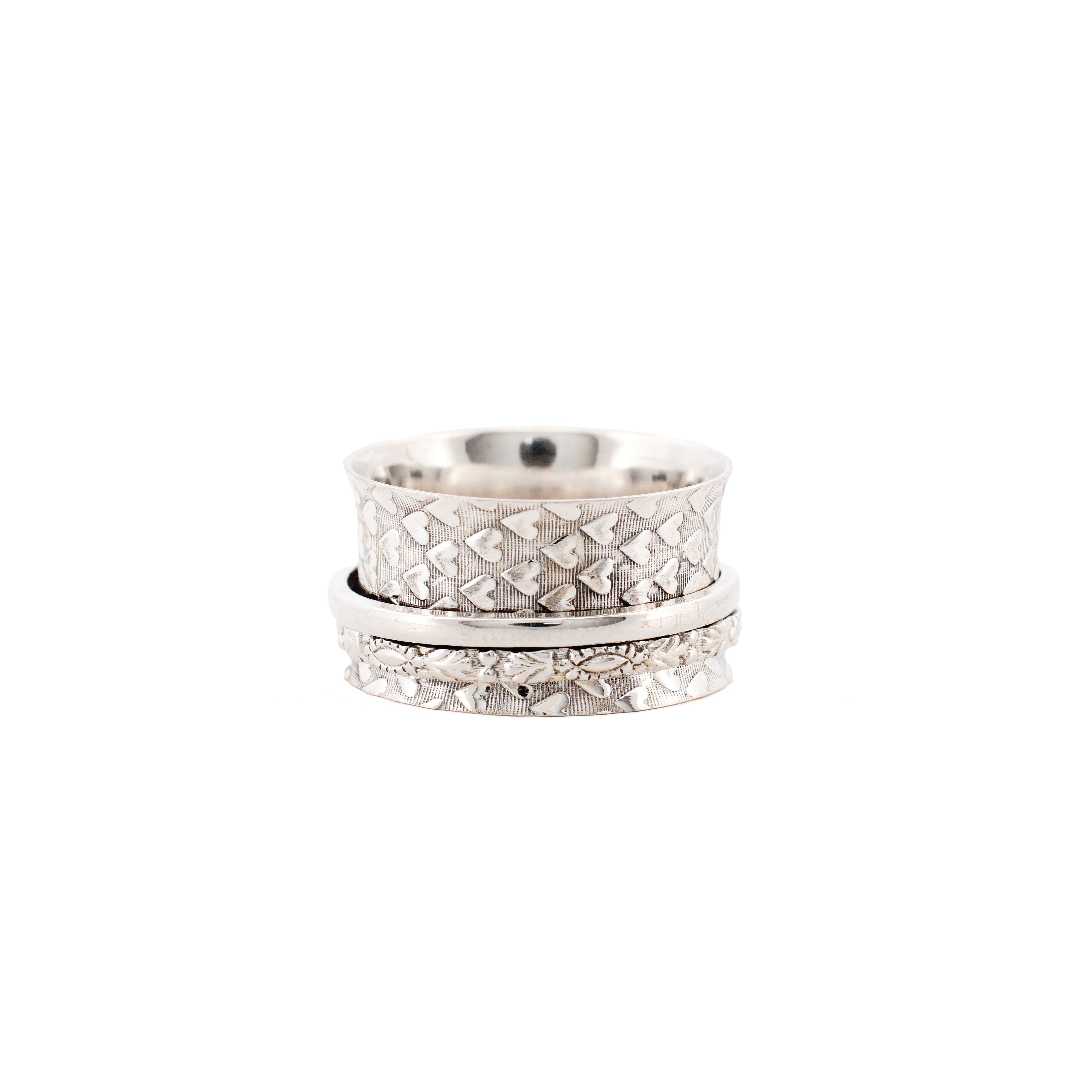 Two Silver Bead Fluid Ring | Hallmark 925 Silver