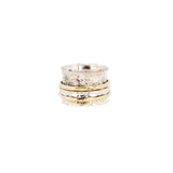 Two Gold & Silver Fluid Ring | Hallmark 925 Silver