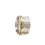 Gold Band with Hearts Fluid Ring | Hallmark 925 Silver