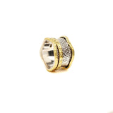 Three Gold Bead Fluid Ring | Hallmark 925 Silver