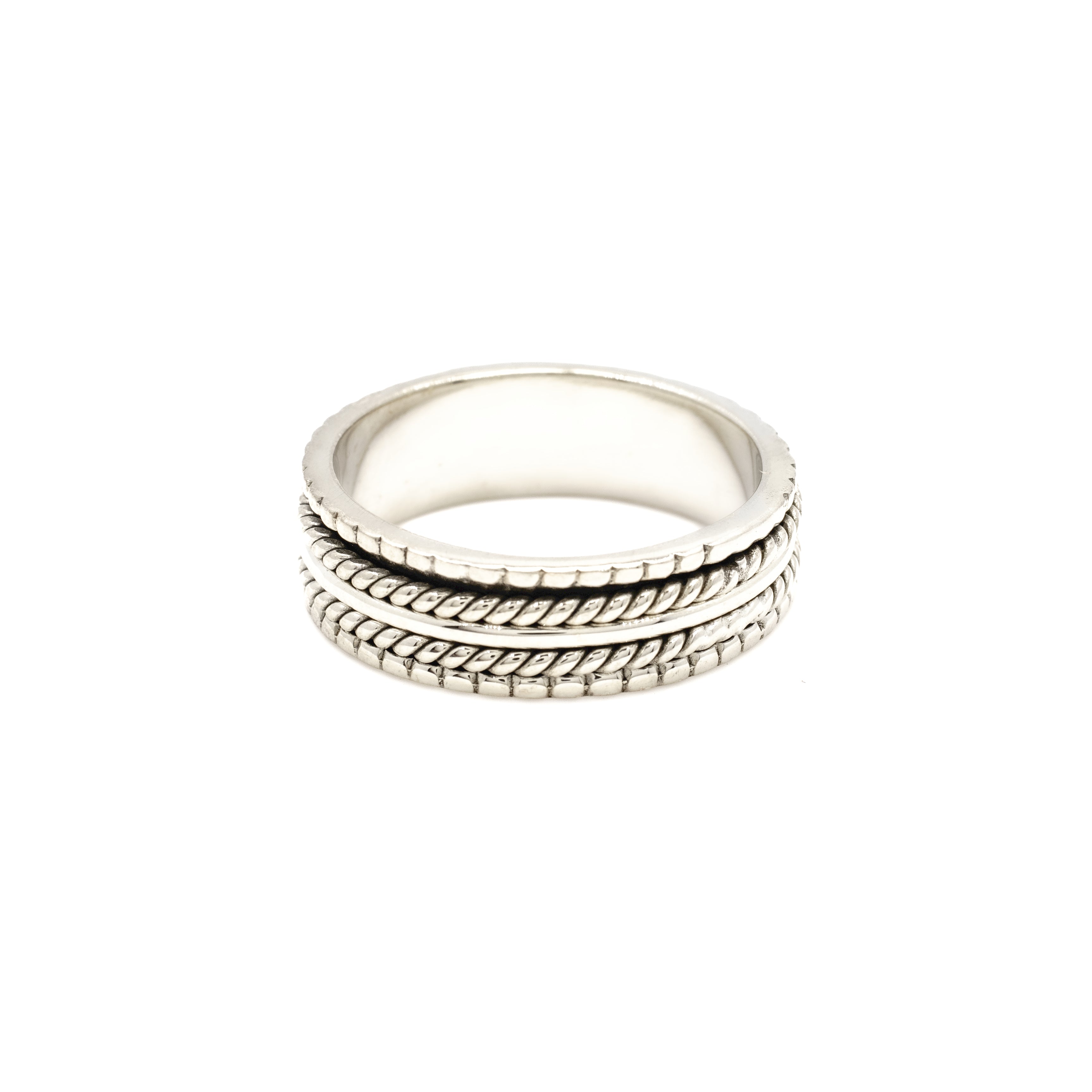 Pentastripe Silver Fluid Ring | Hallmark 925 Silver