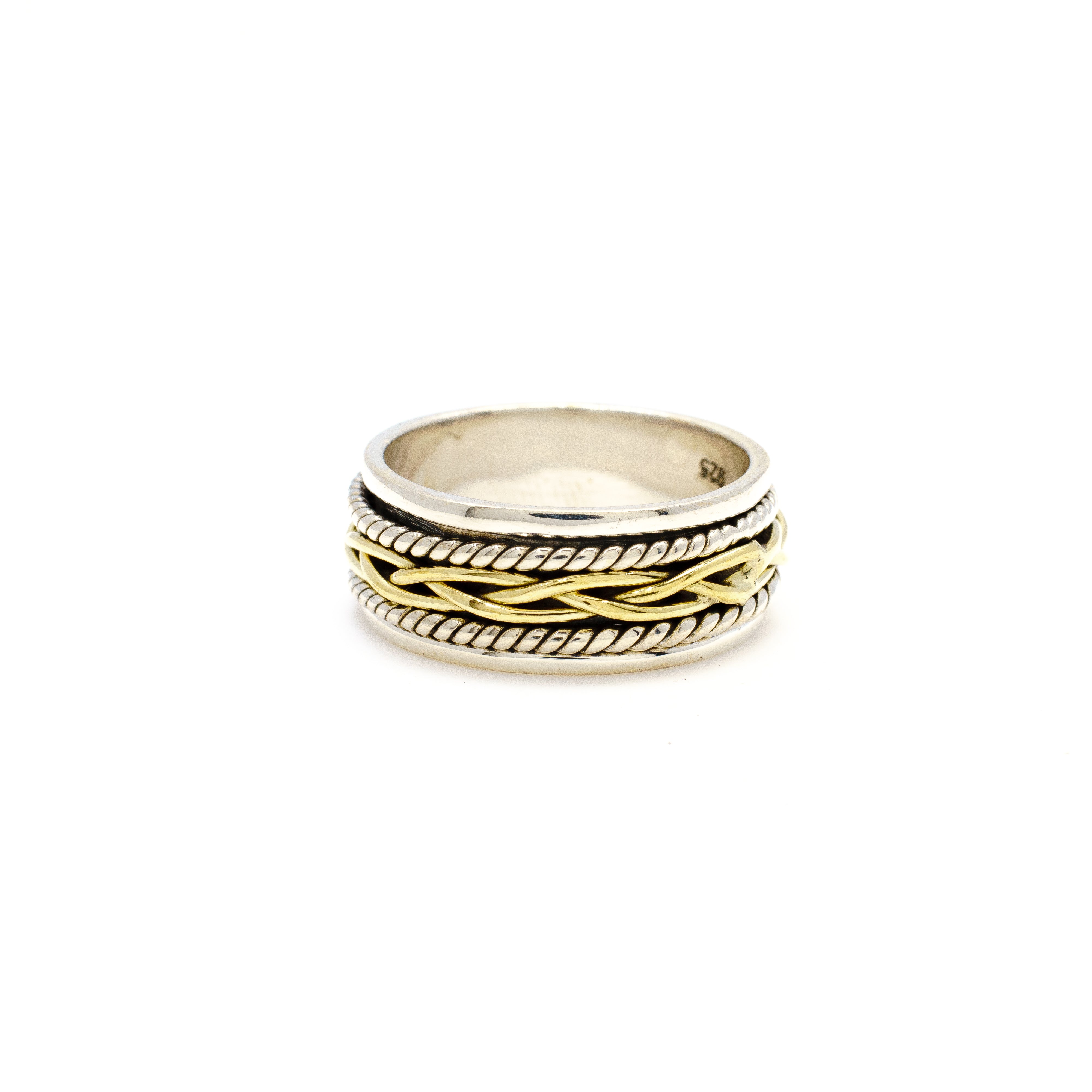 Gold Braid & Twist Fluid Ring | Hallmark 925 Silver