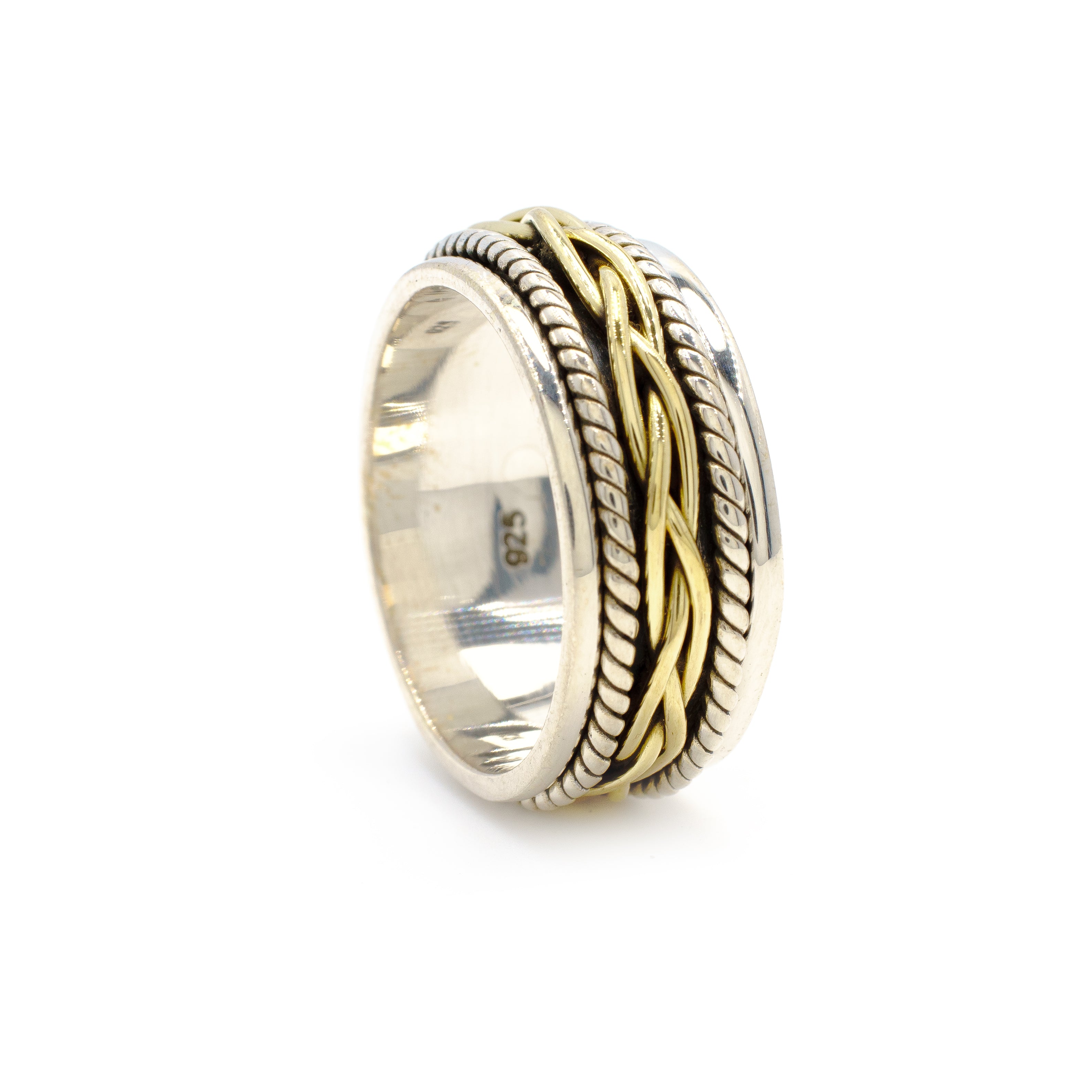 Gold Braid & Twist Fluid Ring | Hallmark 925 Silver