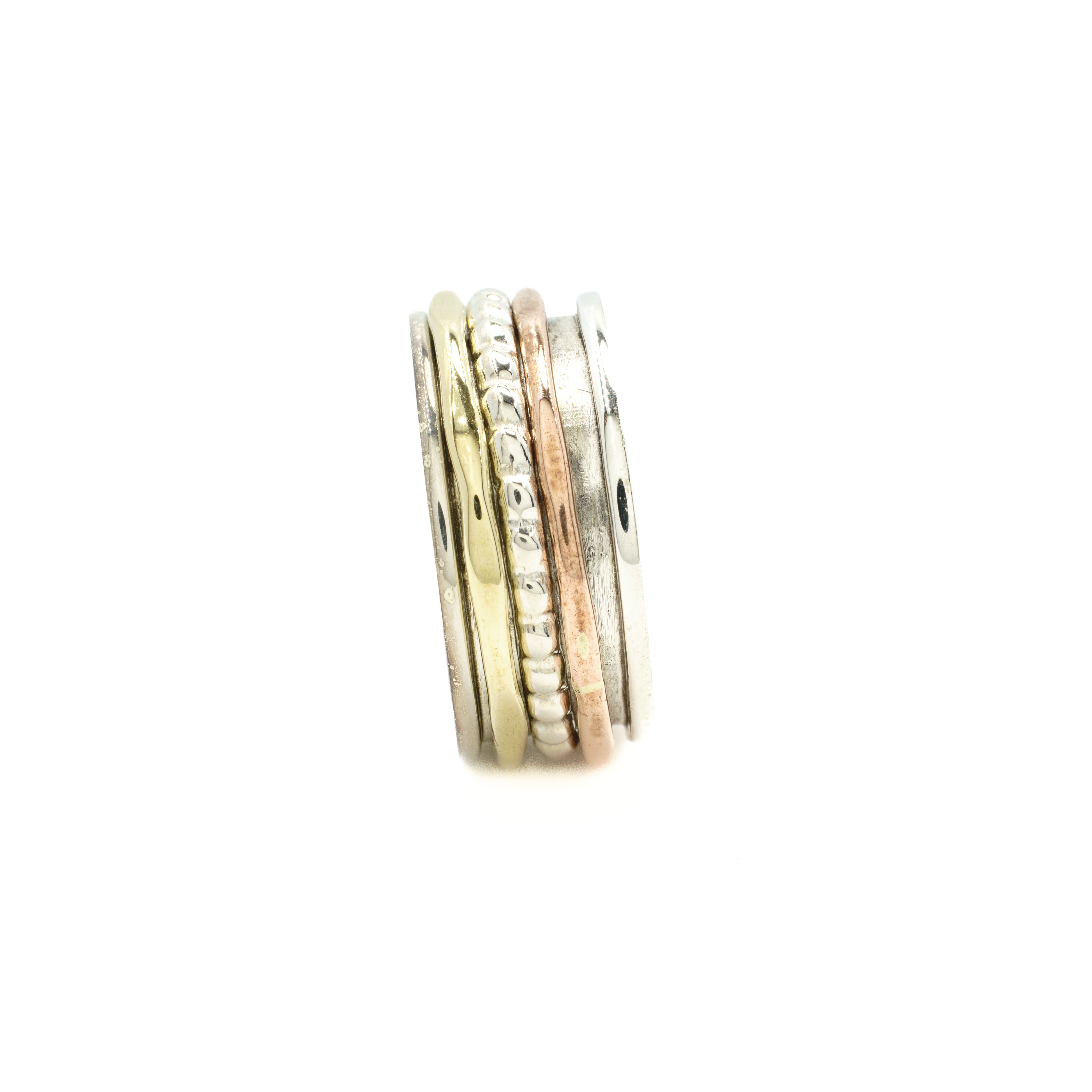 Beaded Pentastripe Fluid Ring | Hallmark 925 Silver