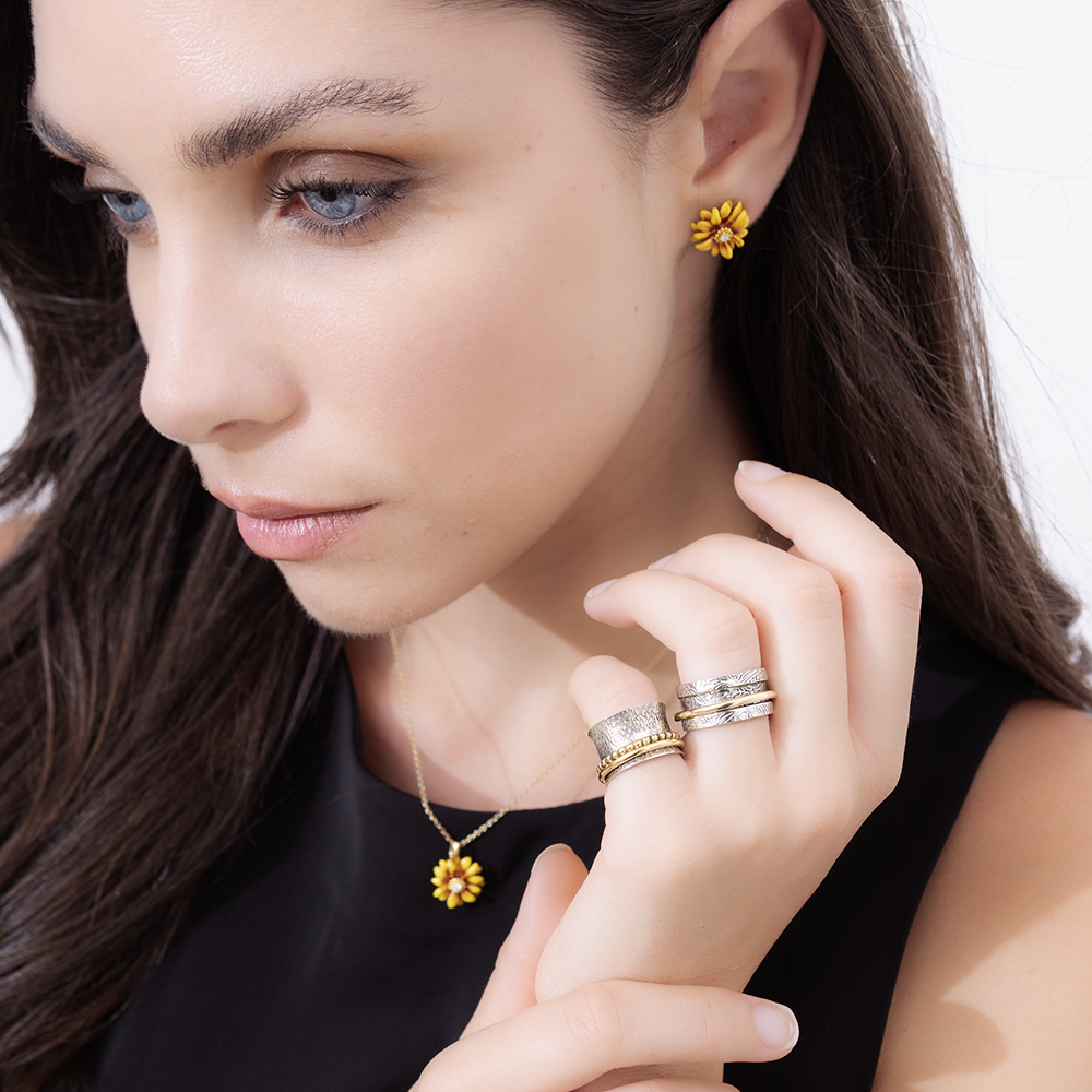 Gold Rolo Fluid | 925 Silver Ring for Women & Men