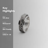 
  Buy Valevine Fluid | 925 Silver Ring for Women & Men - ALL RINGS Online In India
