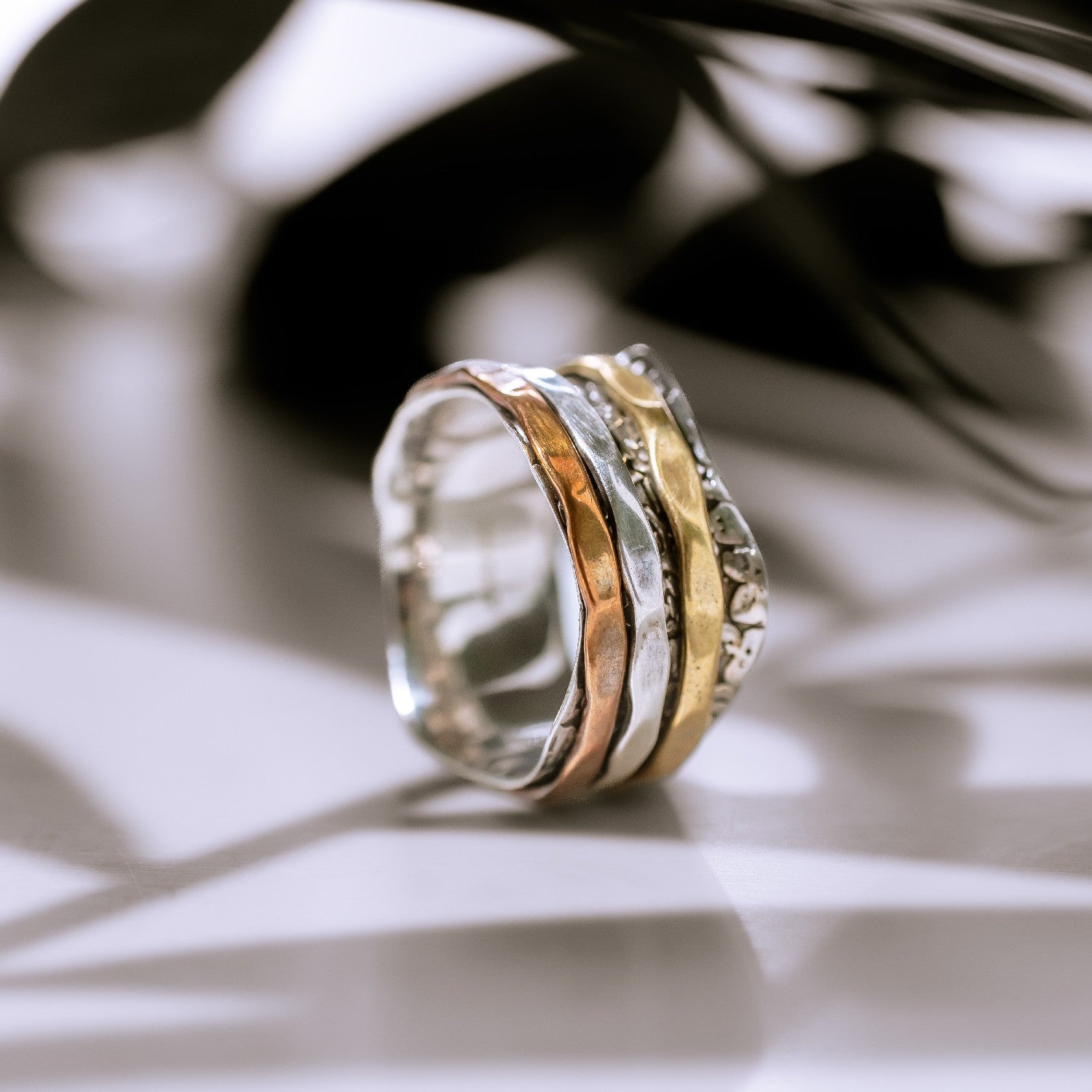 Tristripe Fluid Ring | Hallmark 925 Silver