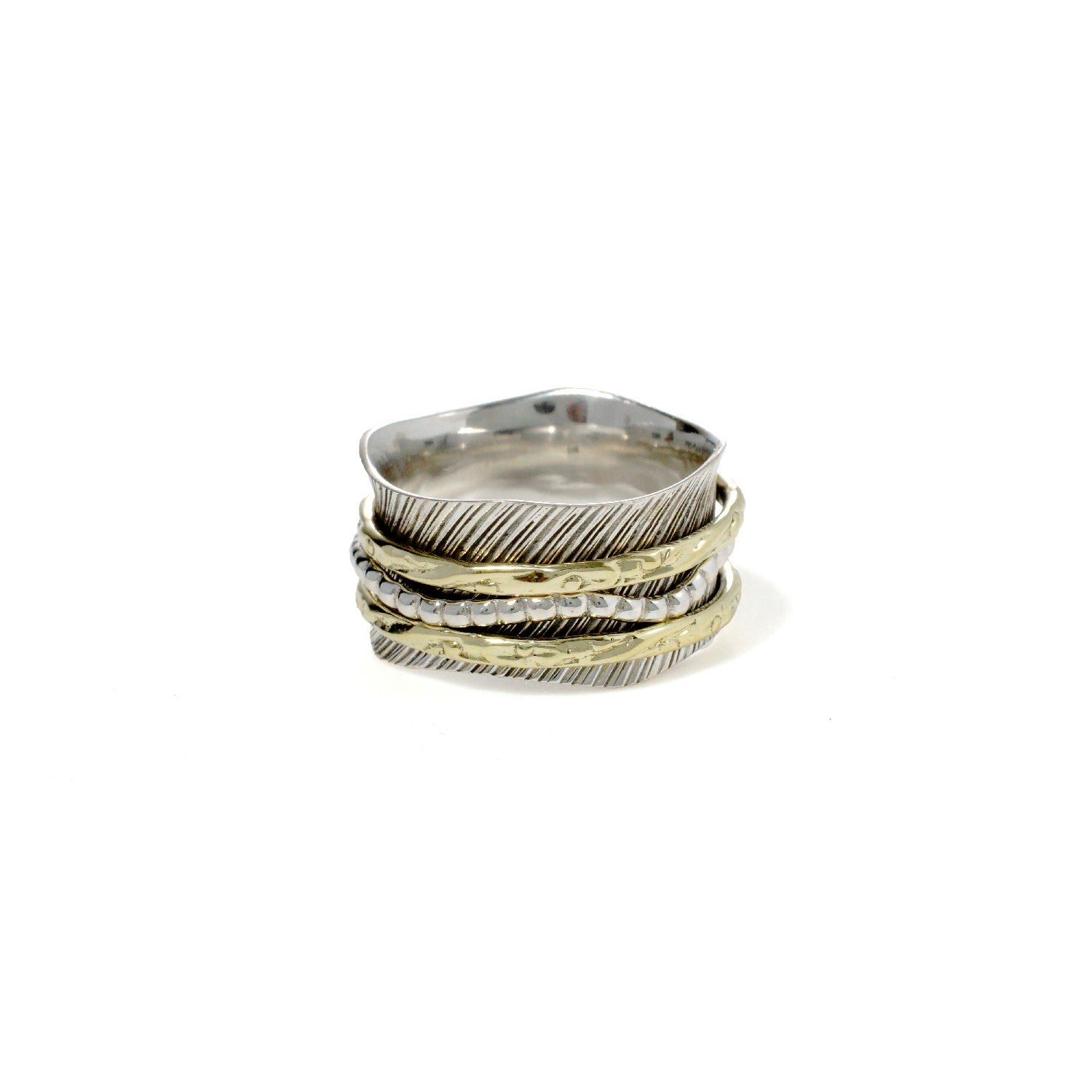 Beaded Zigzag Fluid Ring | Hallmark 925 Silver