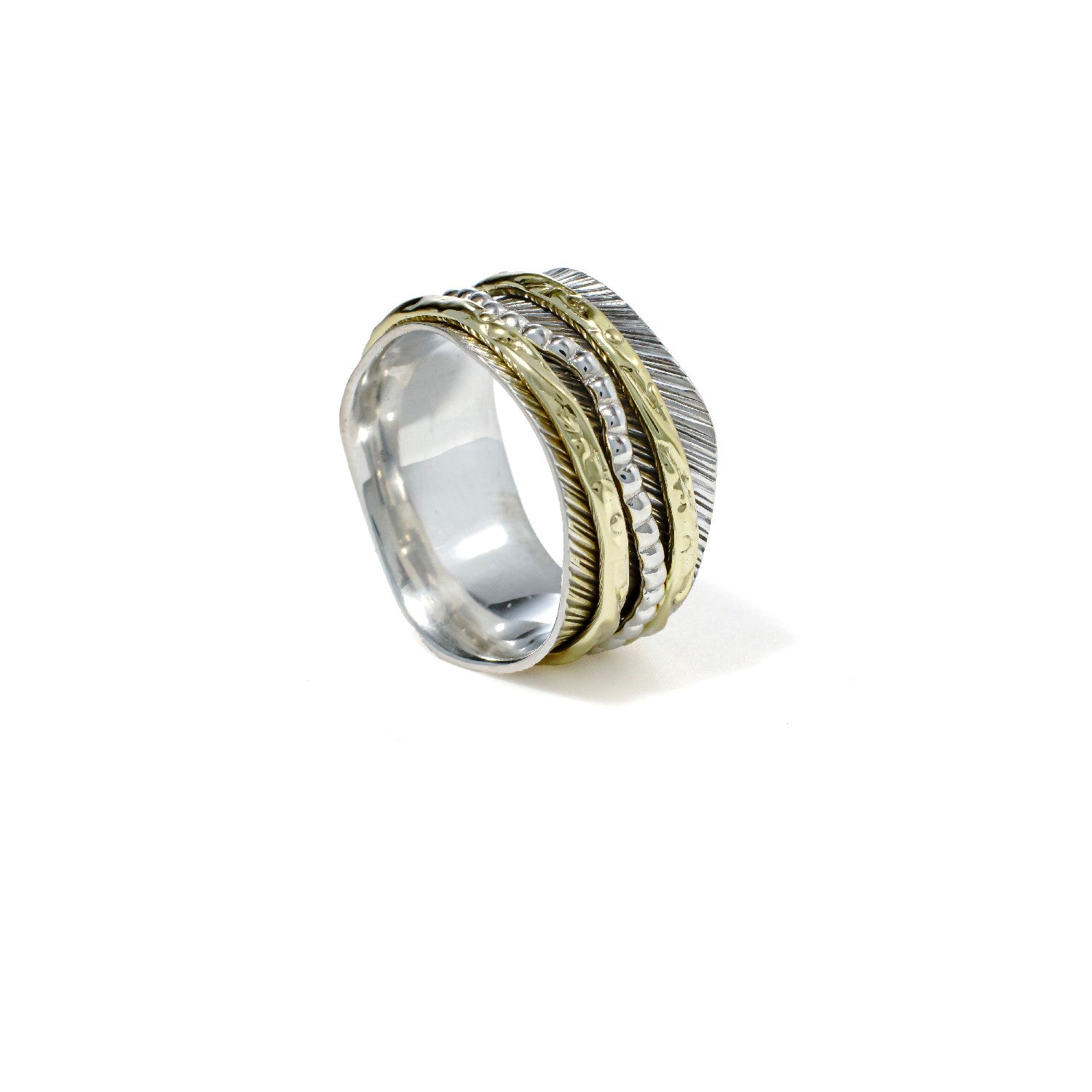 Beaded Zigzag Fluid Ring | Hallmark 925 Silver