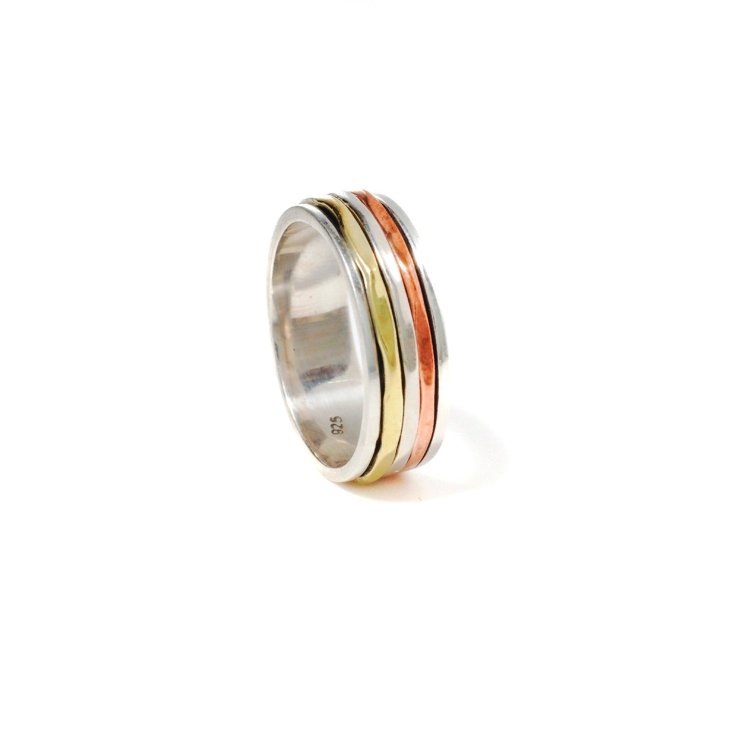 Coloured Pentastripe Fluid Ring | Hallmark 925 Silver