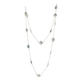 Dendrite Agate Long Gemstone Necklace | 925 Silver for Woman