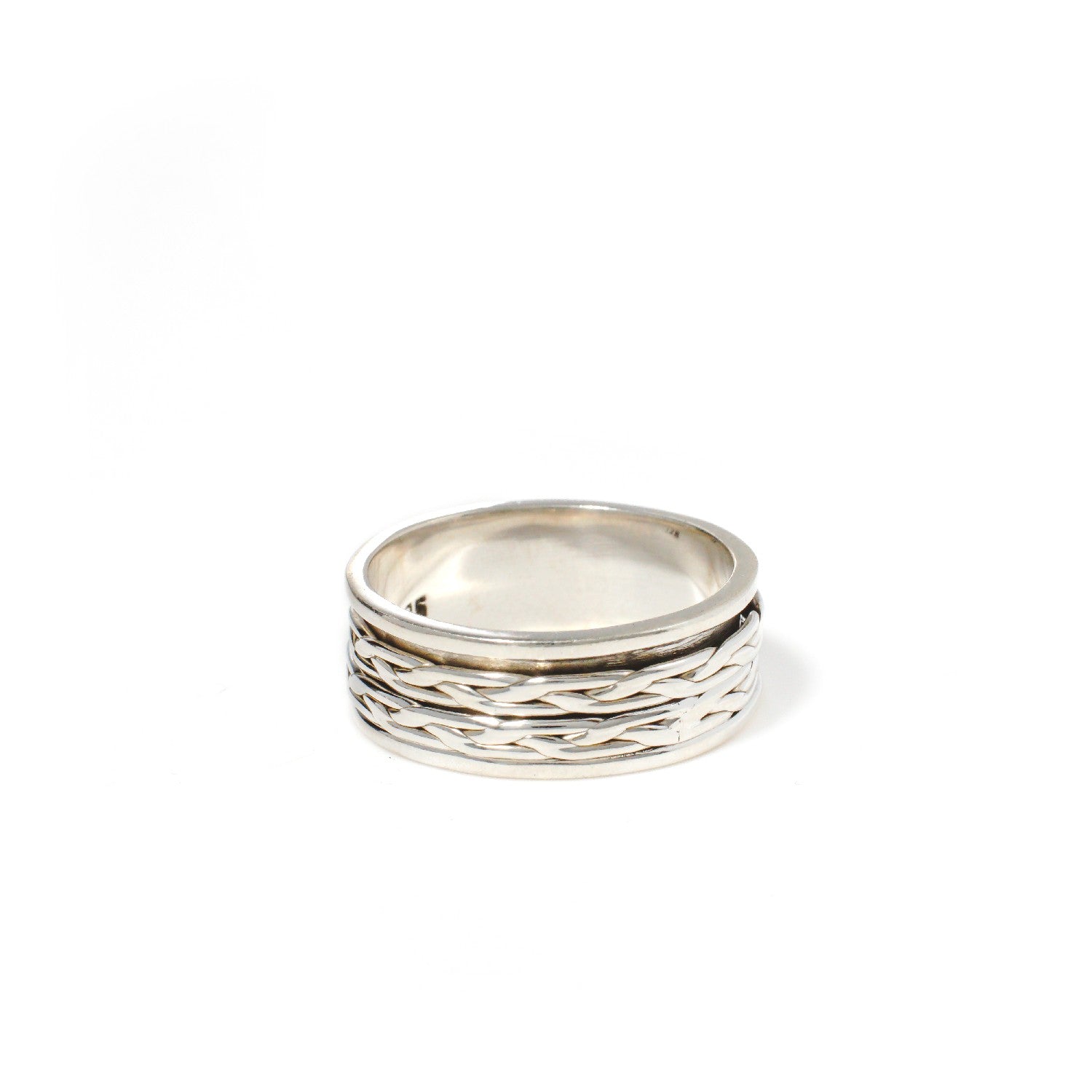 Double Flat Braid Fluid | 925 Silver Couple Ring