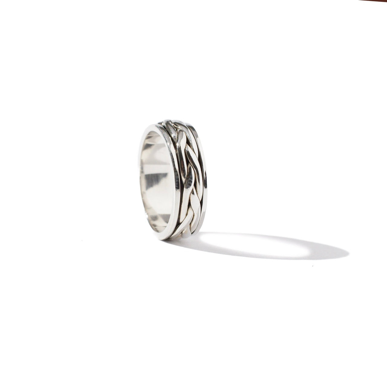 Dutch Braid Fluid | 925 Silver Couple Ring