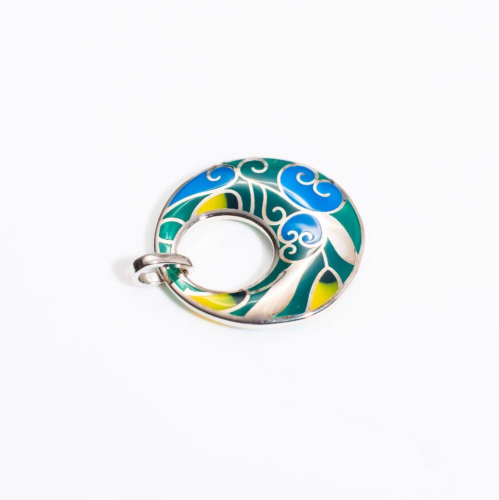 Silver pendant, silver pendant for women, Beautiful Silver pendant, Oprata pendant, colorful pendant, 3d pendant
