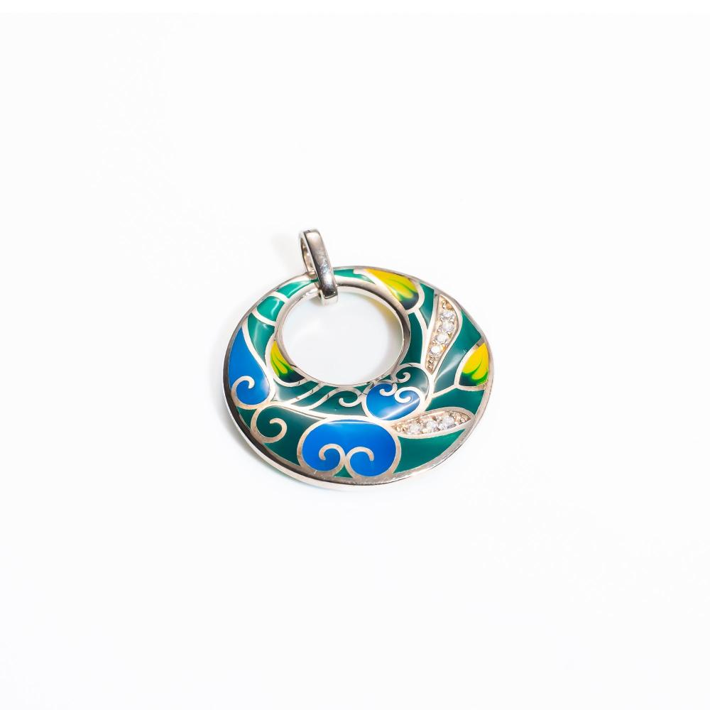 Silver pendant, silver pendant for women, Beautiful Silver pendant, Oprata pendant, colorful pendant, 3d pendant