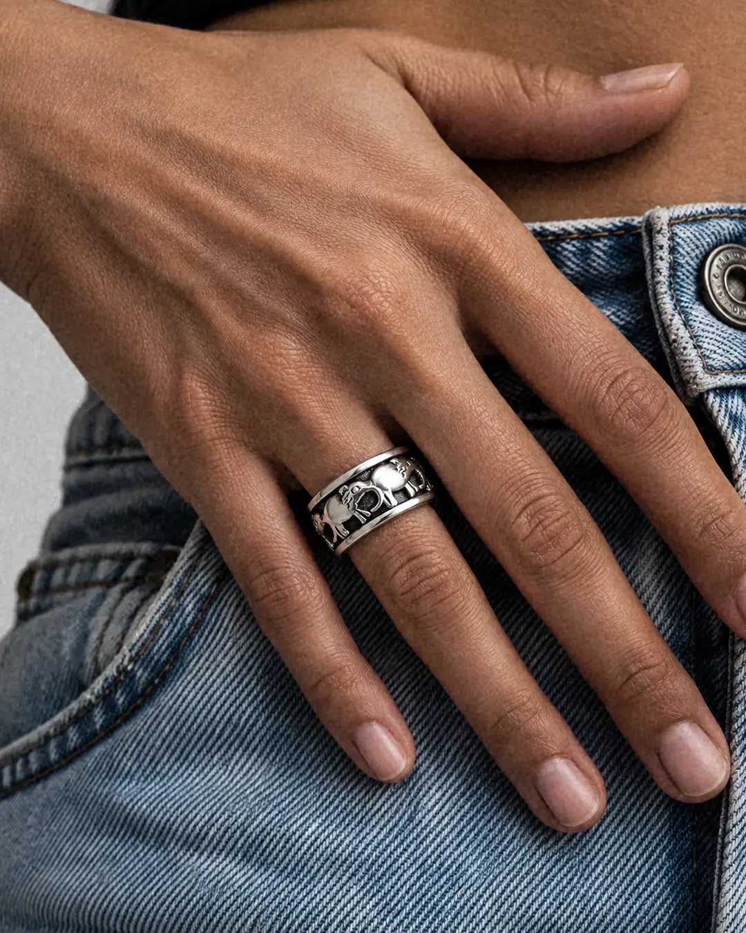 Elephant Fluid | 925 Silver Ring for Women & Men