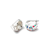  Silver earring, silver earring for women, Beautiful Silver earring, Oprata earrings, colorful hoops, 3d earring
