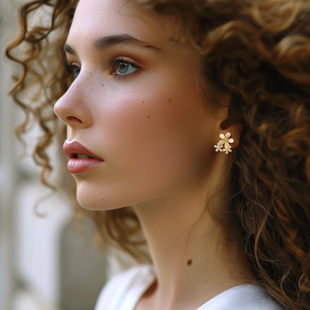 Silver earring, Silver earring for woman, Beautiful Silver earring, Oprata earring, flower earring, Nature earring, Pearl earrings