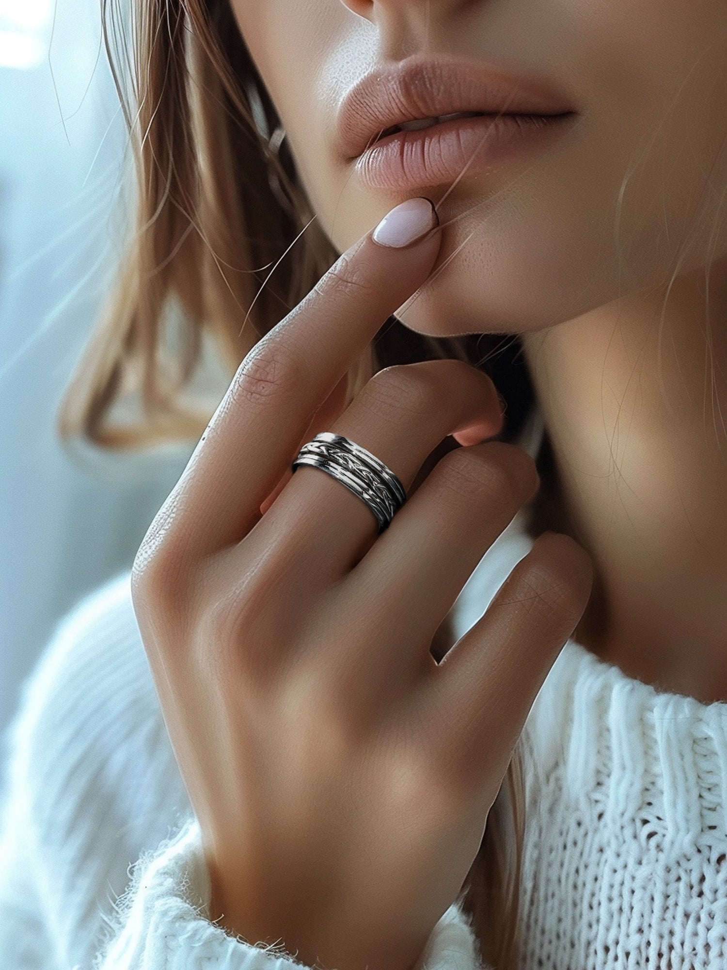 Flat Braid Fluid Ring | Hallmark 925 Silver