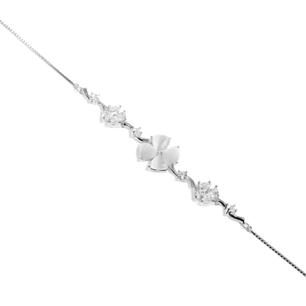 Diamond bracelet , Silver bracelet for woman, Beautiful Silver bracelet, Oprata bracelet, flower bracelet, Nature bracelet, Pearl bracelet