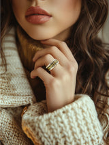 Gold Braid & Twist Fluid Ring | Hallmark 925 Silver