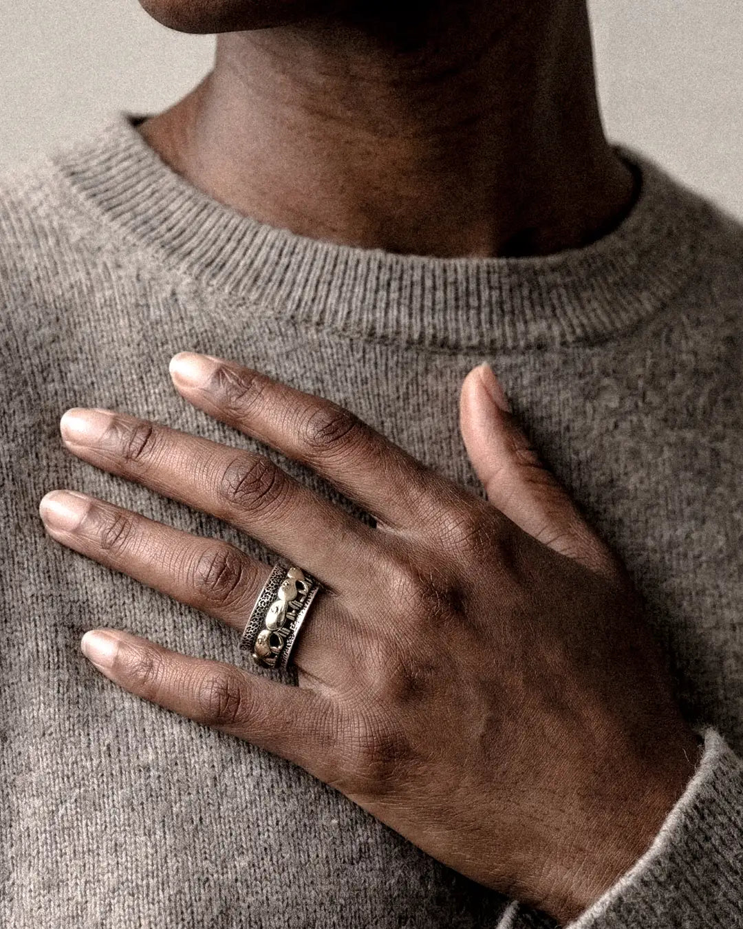 Golden Elephant Fluid | 925 Silver Ring for Women & Men