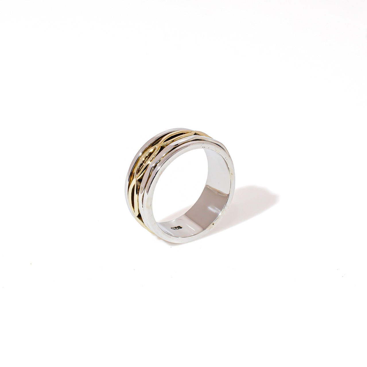 Golden Infinity Fluid | 925 Silver Ring for Women & Men