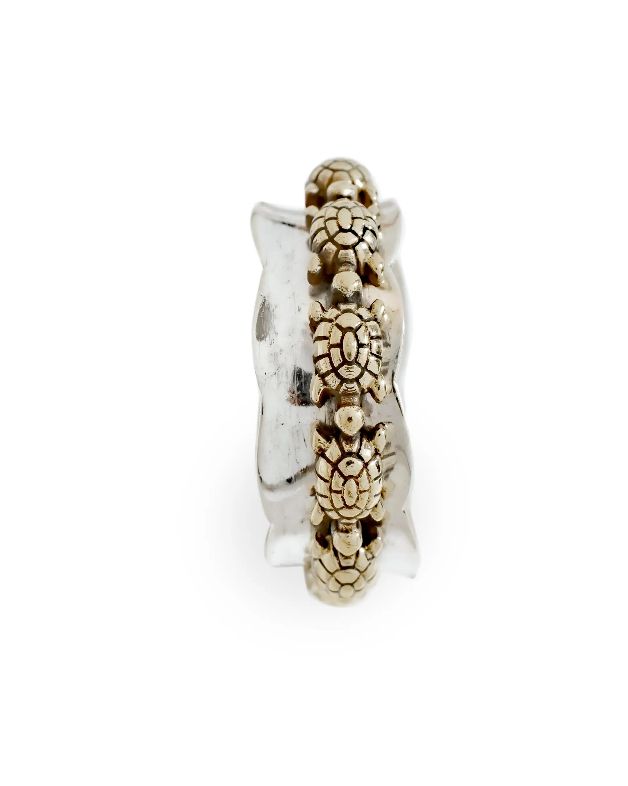 Golden Turtle Fluid | 925 Silver Ring for Women & Men