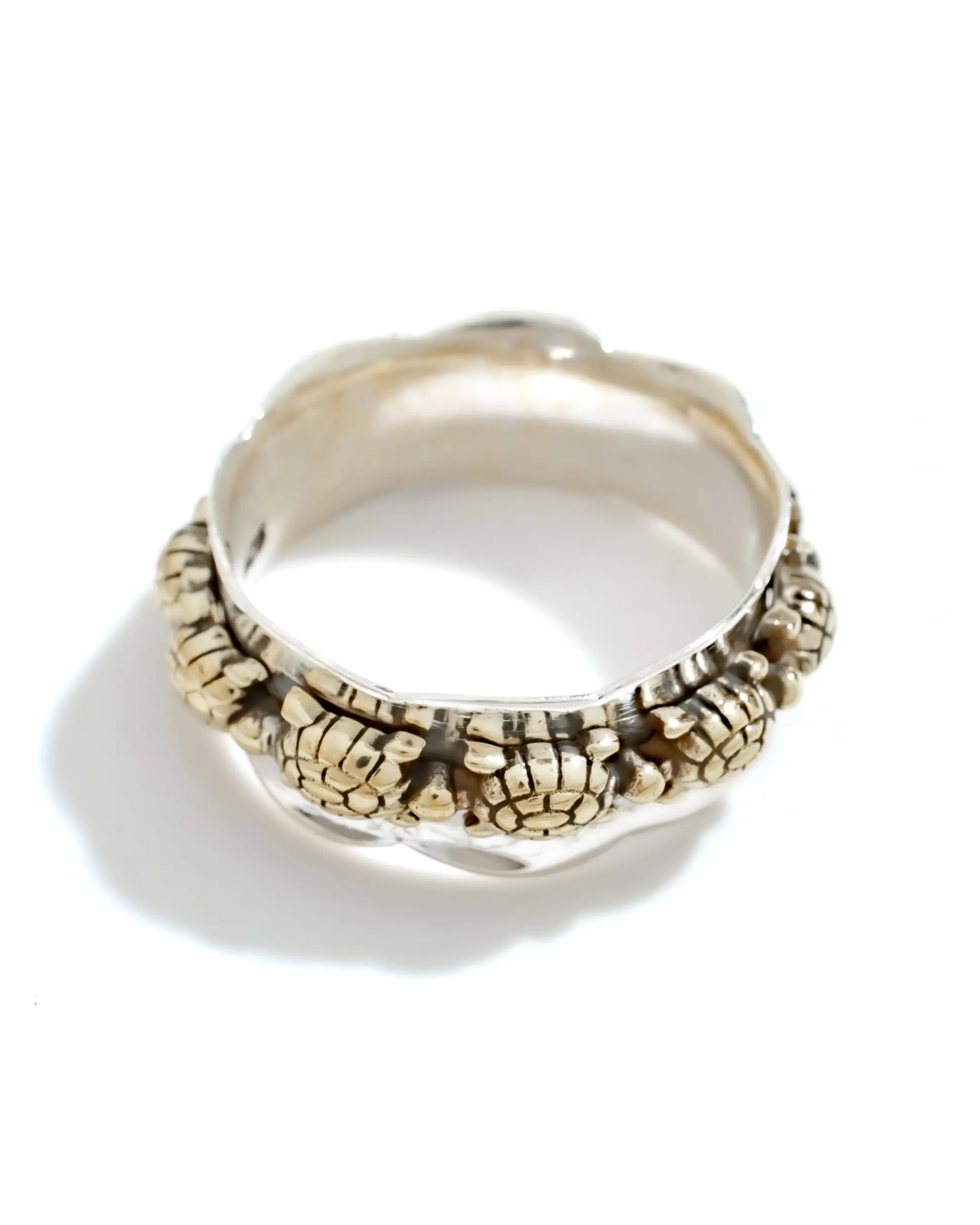 Golden Turtle Fluid | 925 Silver Ring for Women & Men